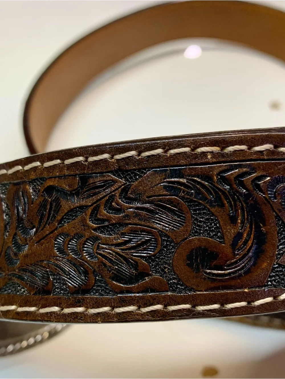 Ranger Belt Co. Men's Leather Western Belt Size 42 w/ Nocona Buckle